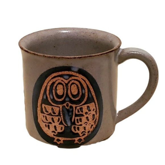 Vintage Kelvin's Owl Mug Coffee Tea Drink Gray Ceramic Pottery Stoneware Japan - Picture 3 of 5